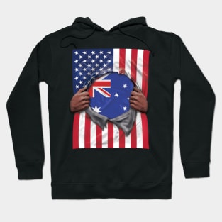 Australia Flag American Flag Ripped - Gift for Australian From Australia Hoodie